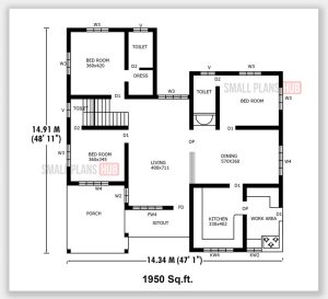Five Bedroom Kerala Style Two Storey House Plans Under 3000 Sq.ft. | 4 ...